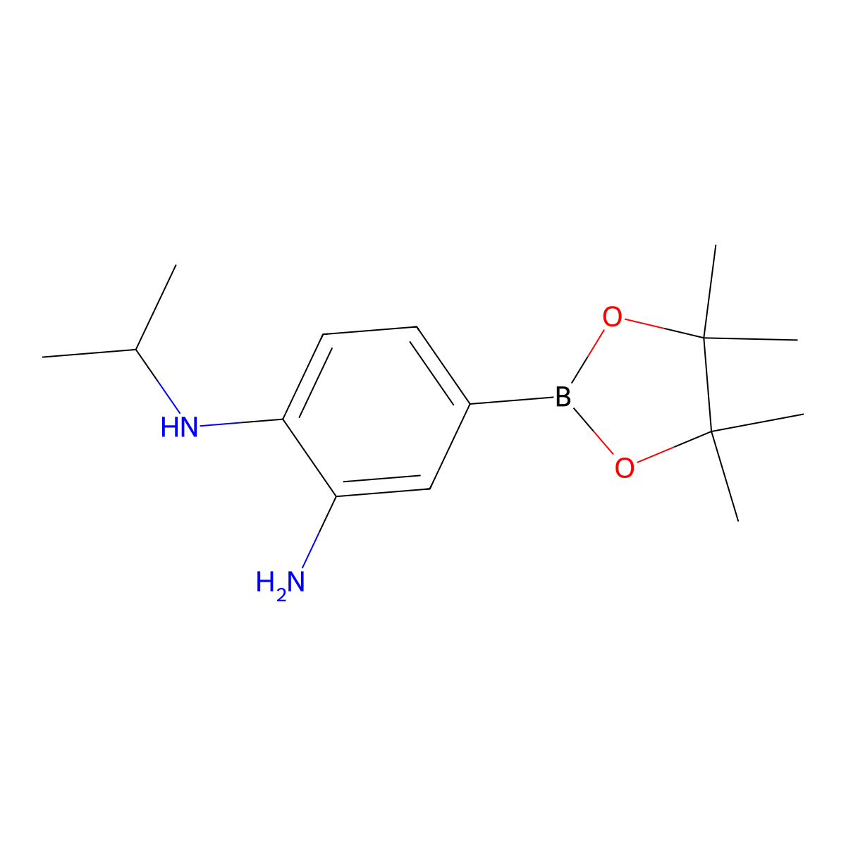 1-N-Isopropyl-4-(tetramethyl-1,3,2-dioxaborolan-2-YL)benzene-1,2-diamine molecular structure, CAS 2096998-67-1