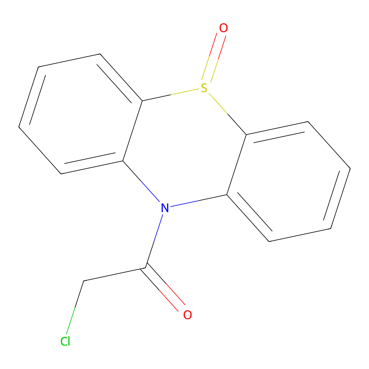 2-chloro-1-(5-oxido-10H-phenothiazin-10-yl)ethanone molecular structure, CAS 20970-09-6