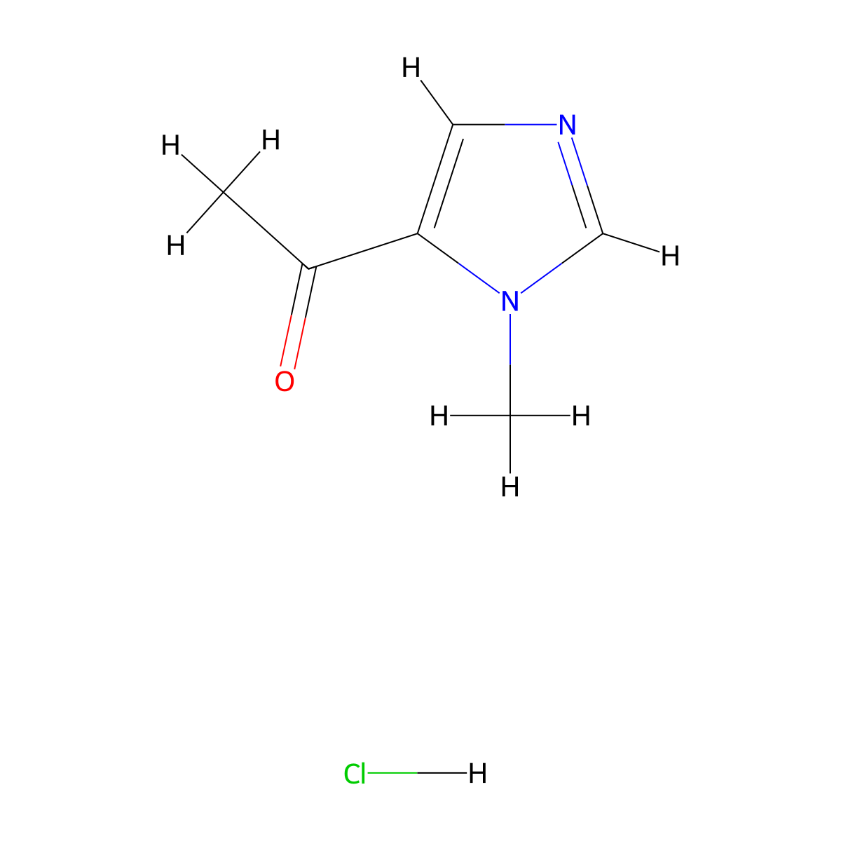 1-(1-methyl-1H-imidazol-5-yl)ethan-1-one hydrochloride molecular structure, CAS 20970-49-4