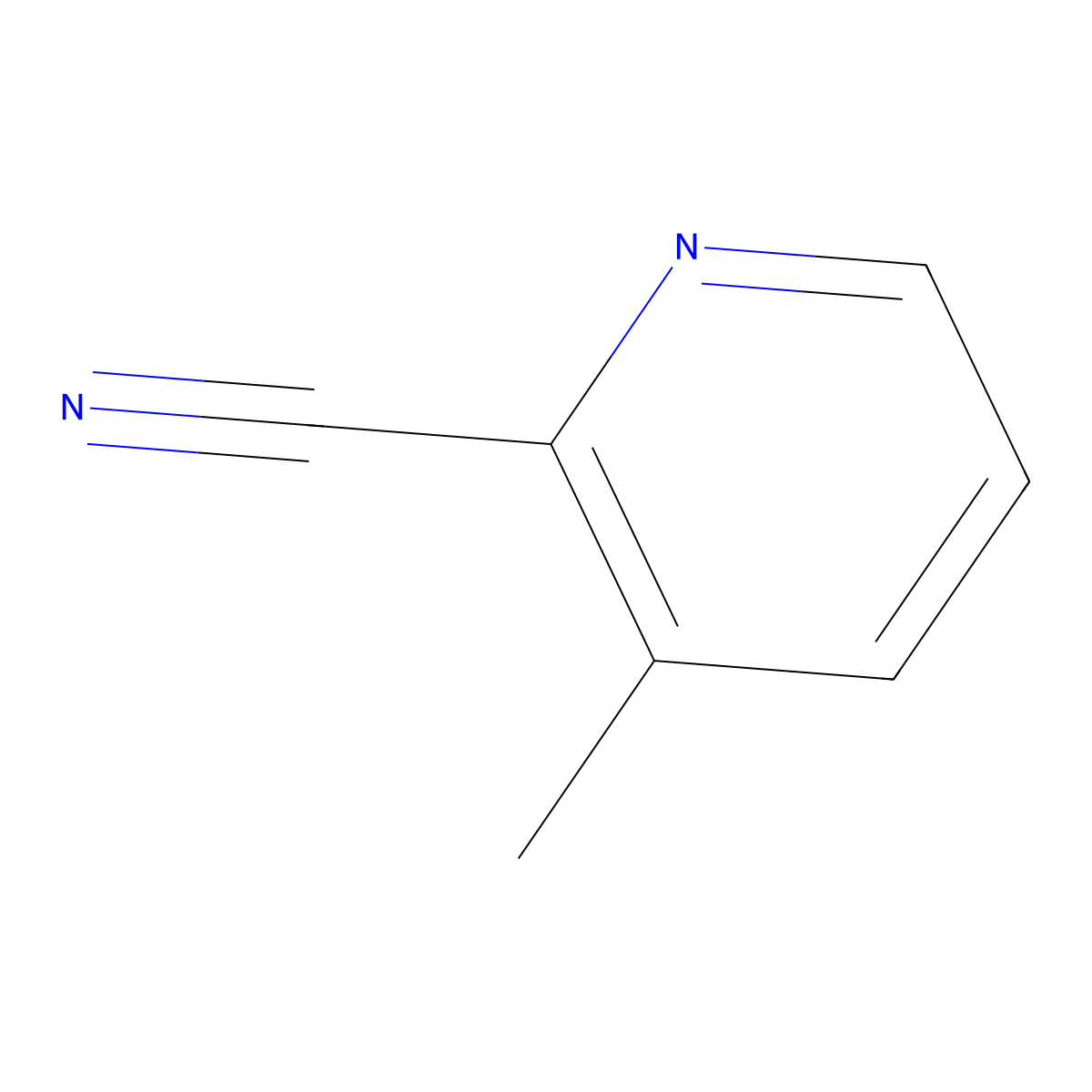 3-Methylpyridine-2-carbonitrile molecular structure, CAS 20970-75-6