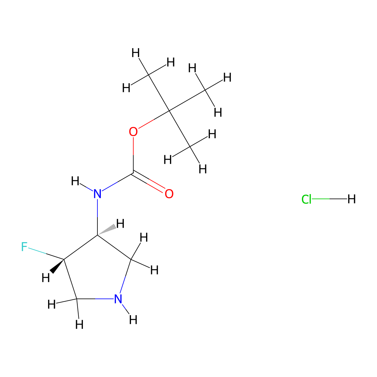 tert-Butyl ((3S,4S)-4-fluoropyrrolidin-3-yl)carbamate hydrochloride molecular structure, CAS 2097061-01-1