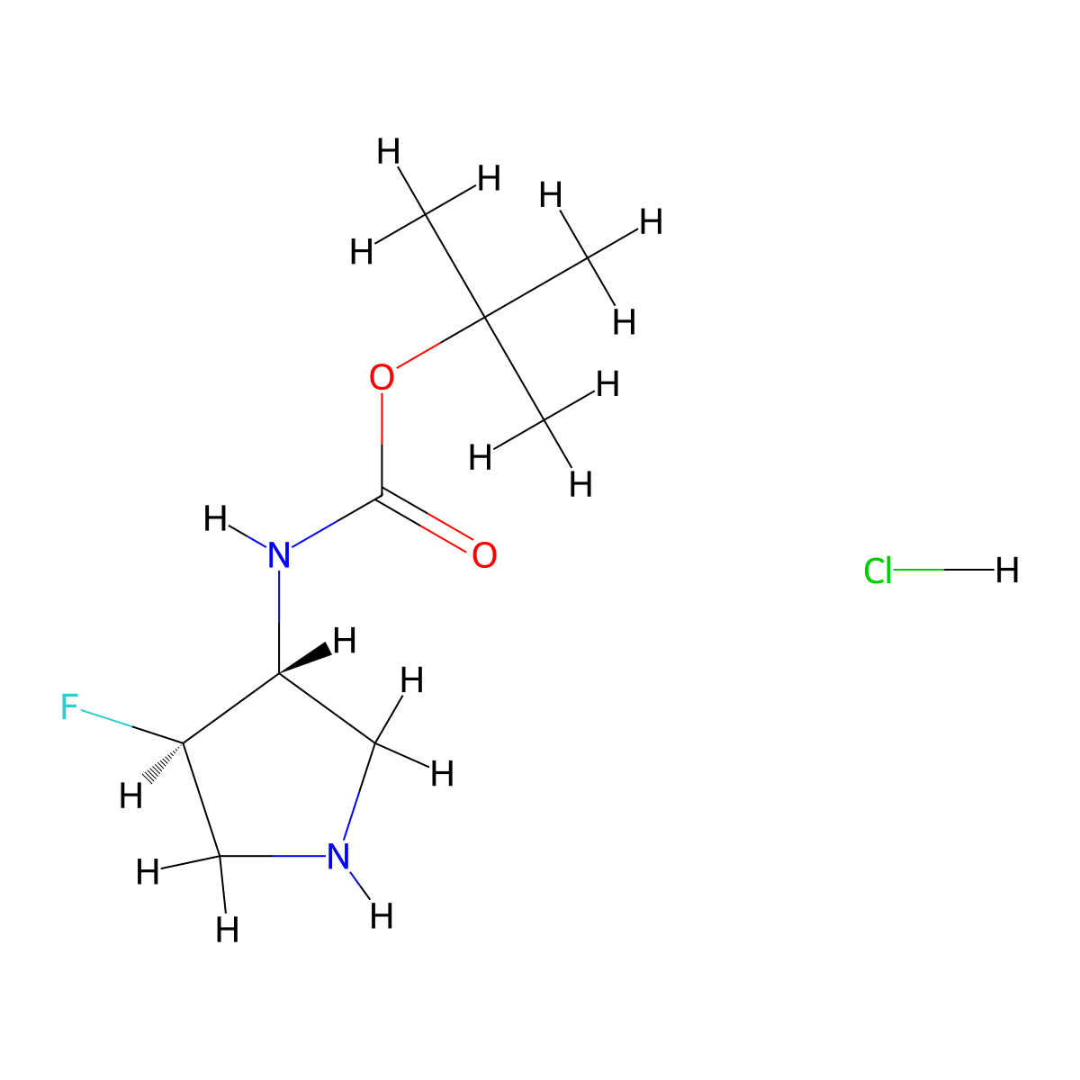 tert-Butyl ((3R,4R)-4-fluoropyrrolidin-3-yl)carbamate hydrochloride molecular structure, CAS 2097061-04-4