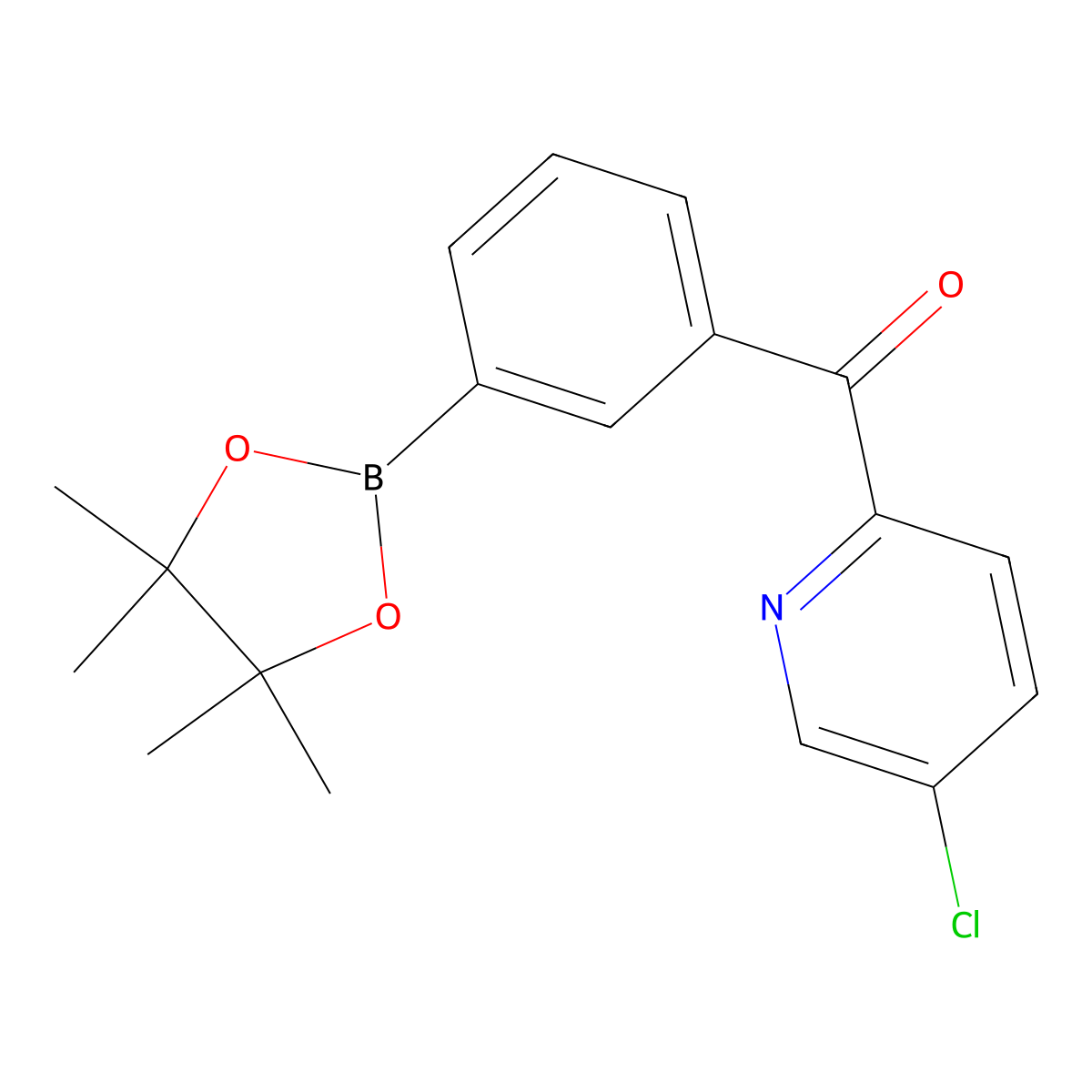 Methanone, (5-chloro-2-pyridinyl)[3-(4,4,5,5-tetramethyl-1,3,2-dioxaborolan-2-yl)phenyl]- molecular structure, CAS 2097065-08-0