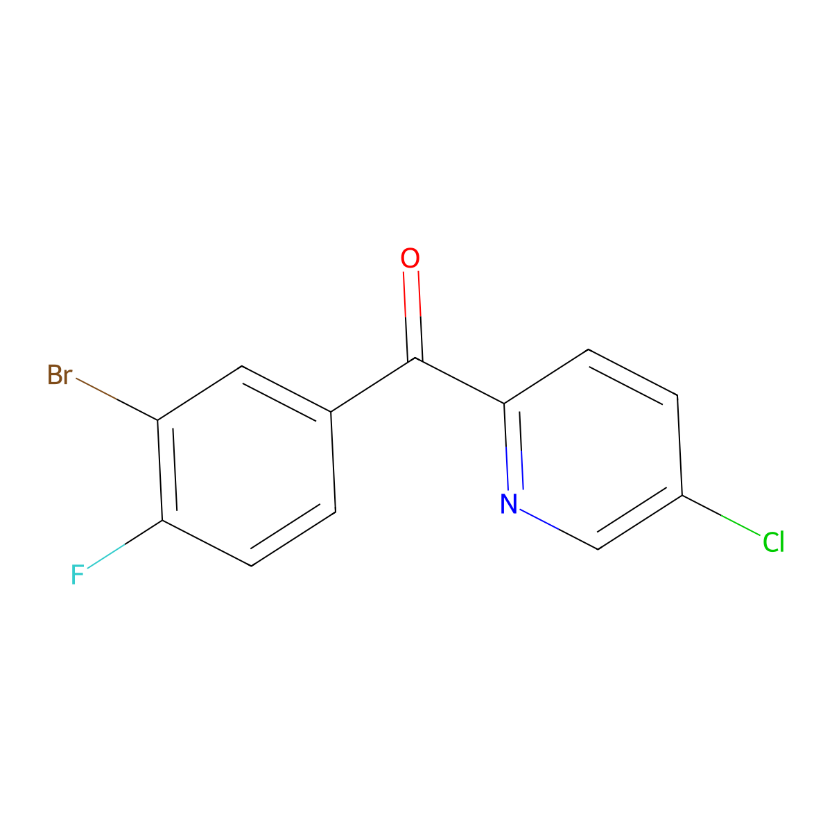 (3-Bromo-4-fluorophenyl)(5-chloropyridin-2-yl)methanone molecular structure, CAS 2097065-10-4