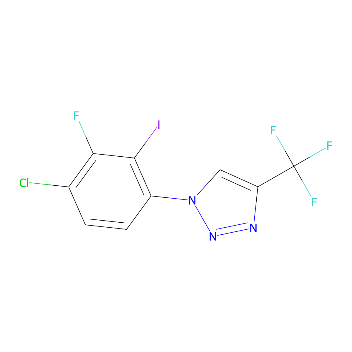 1-(4-Chloro-3-fluoro-2-iodo-phenyl)-4-(trifluoromethyl)triazole molecular structure, CAS 2097065-63-7
