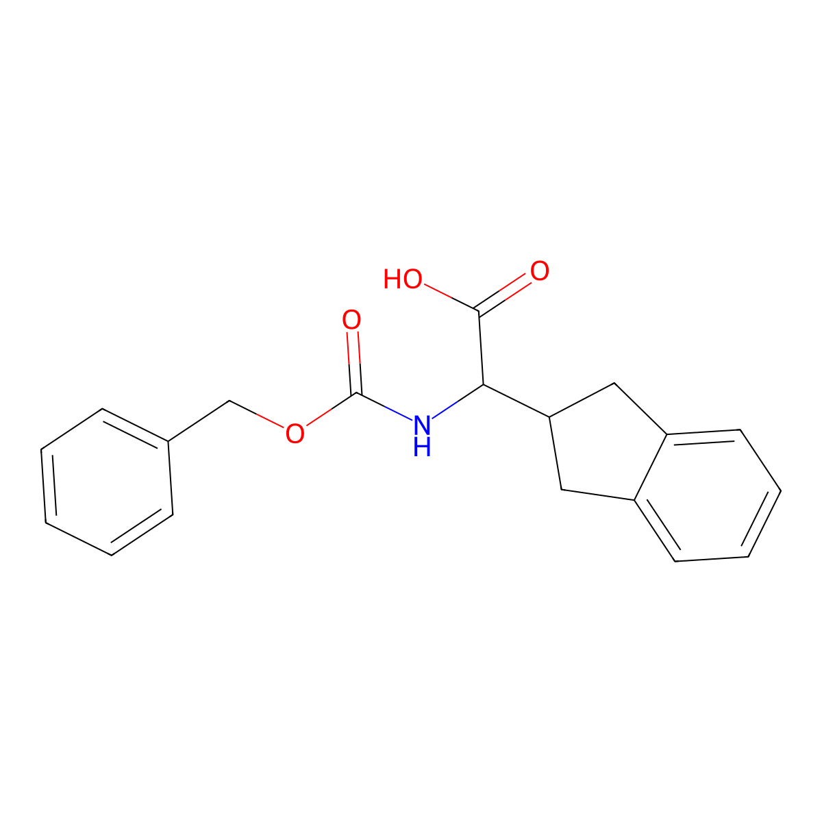 2-{[(benzyloxy)carbonyl]amino}-2-(2,3-dihydro-1H-inden-2-yl)acetic acid molecular structure, CAS 2097068-37-4