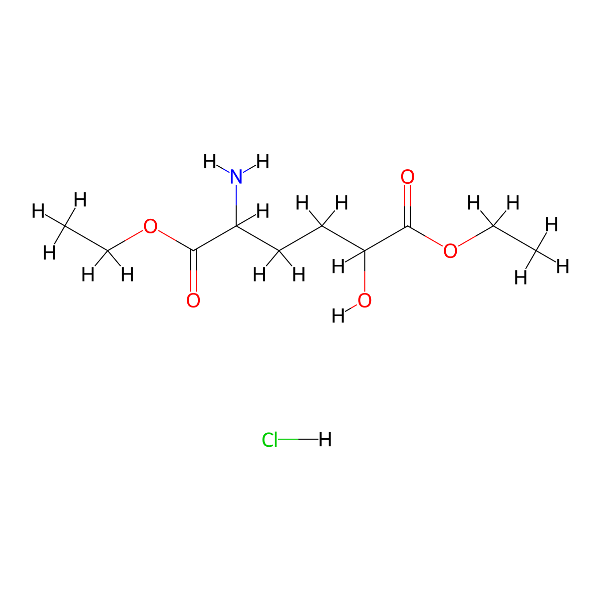 2-Amino-5-hydroxy-hexanedioic acid diethyl ester hydrochloride molecular structure, CAS 2097068-38-5