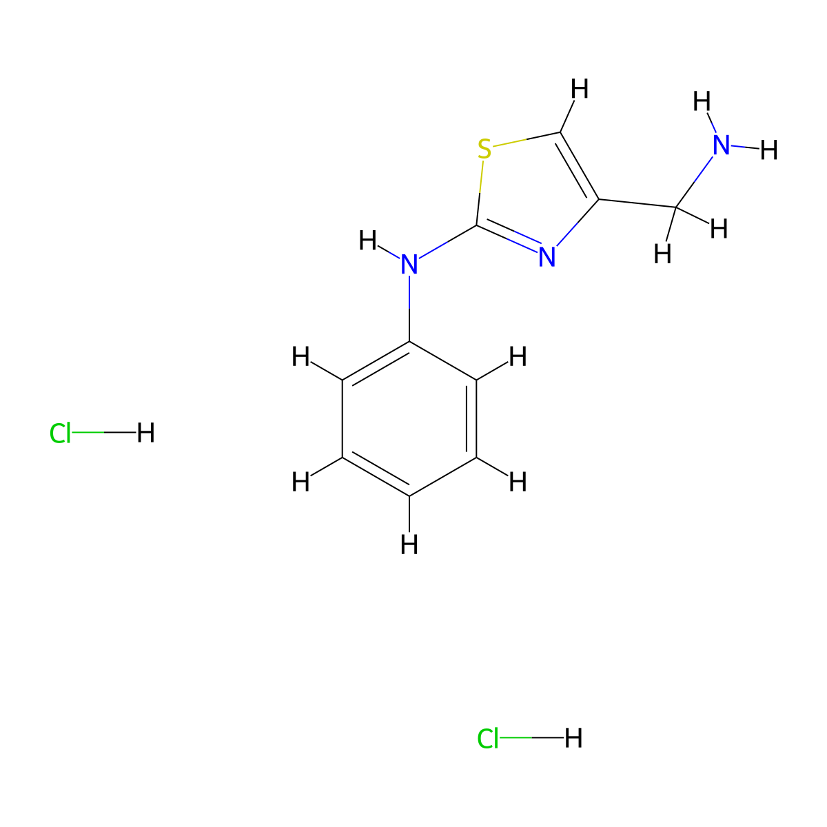 (4-Aminomethyl-thiazol-2-yl)-phenyl-amine dihydrochloride molecular structure, CAS 2097068-46-5