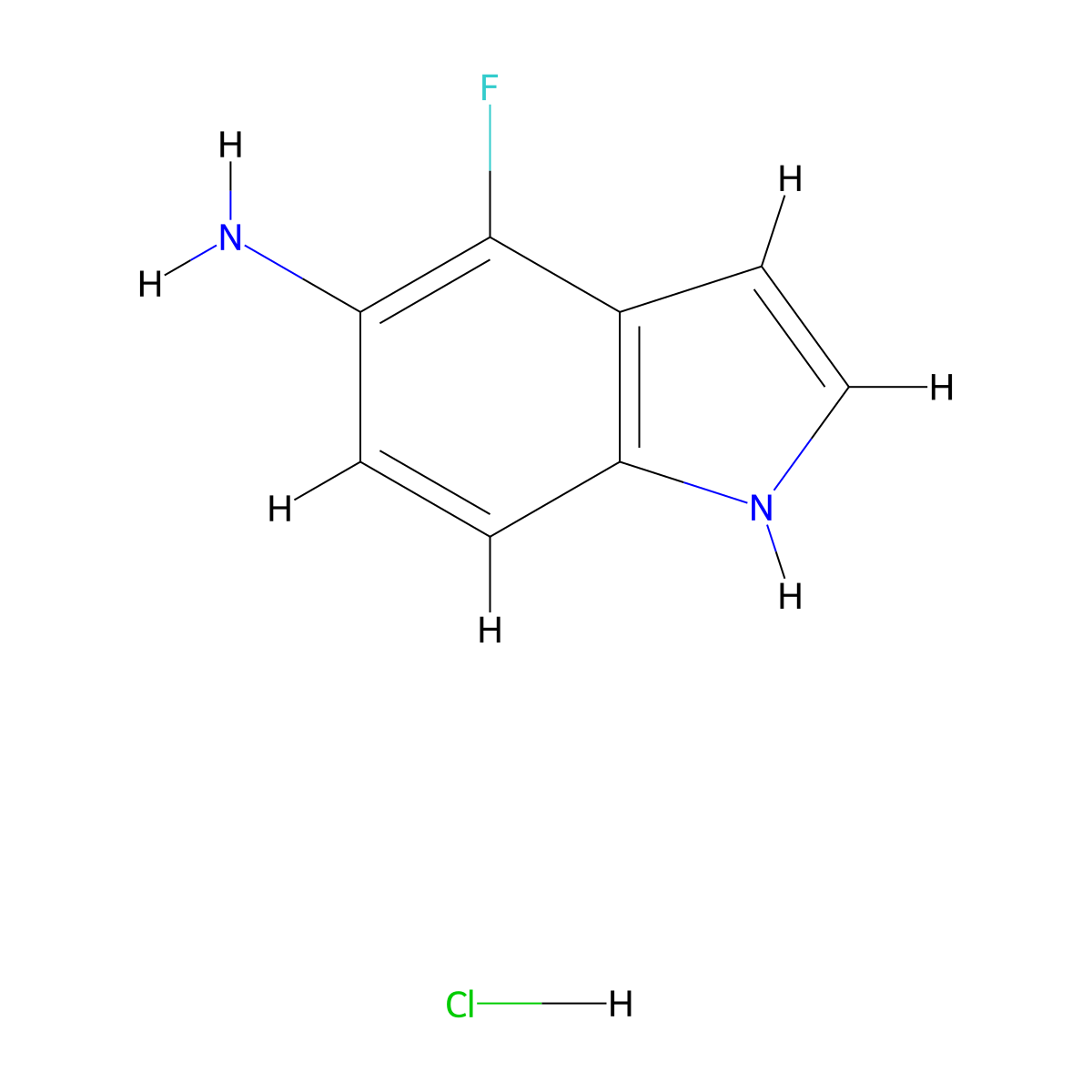 4-Fluoro-1H-indol-5-ylamine hydrochloride molecular structure, CAS 2097068-55-6