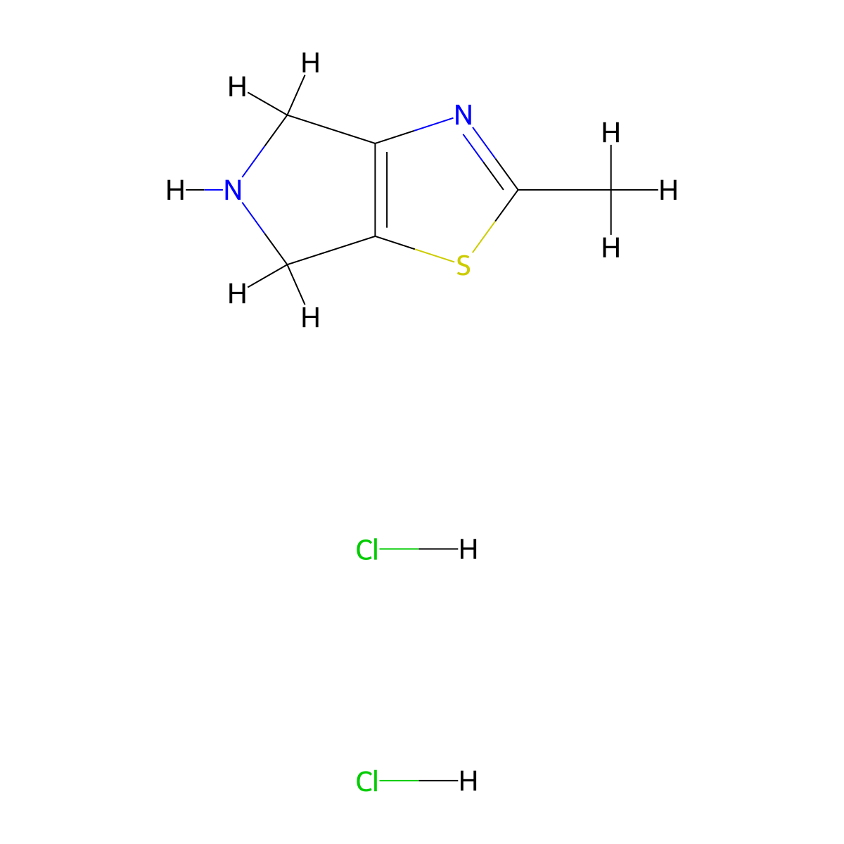 2-Methyl-5,6-dihydro-4H-pyrrolo[3,4-d]thiazole dihydrochloride molecular structure, CAS 2097068-60-3