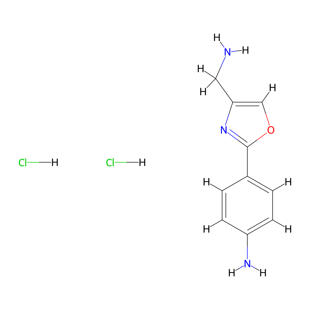 4-(4-Aminomethyl-oxazol-2-yl)-phenylamine dihydrochloride molecular structure, CAS 2097068-62-5