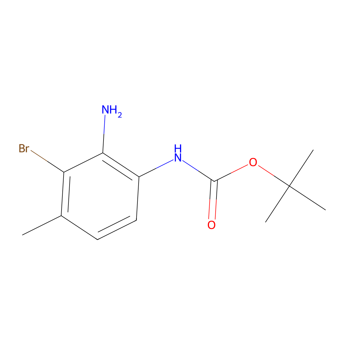 (2-Amino-3-bromo-4-methyl-phenyl)-carbamic acid tert-butyl ester molecular structure, CAS 2097068-65-8