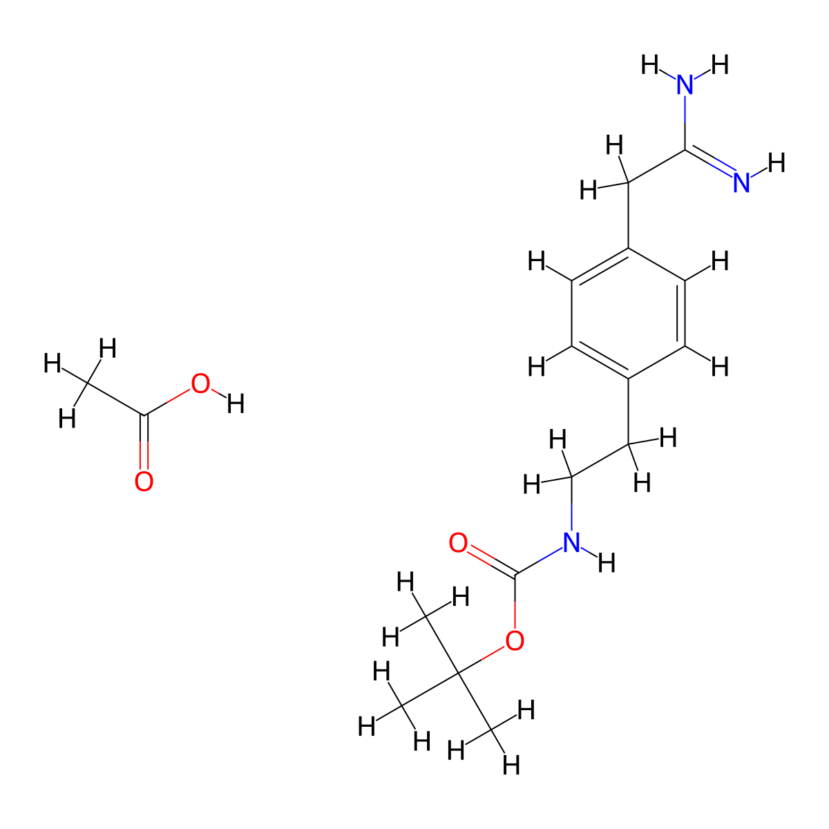 2-[4-(2-N-Boc-amino-ethyl)-phenyl]-acetamidine acetate molecular structure, CAS 2097068-67-0