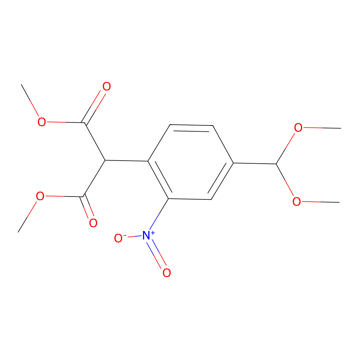 2-(4-Dimethoxymethyl-2-nitro-phenyl)-malonic acid dimethyl ester molecular structure, CAS 2097068-74-9