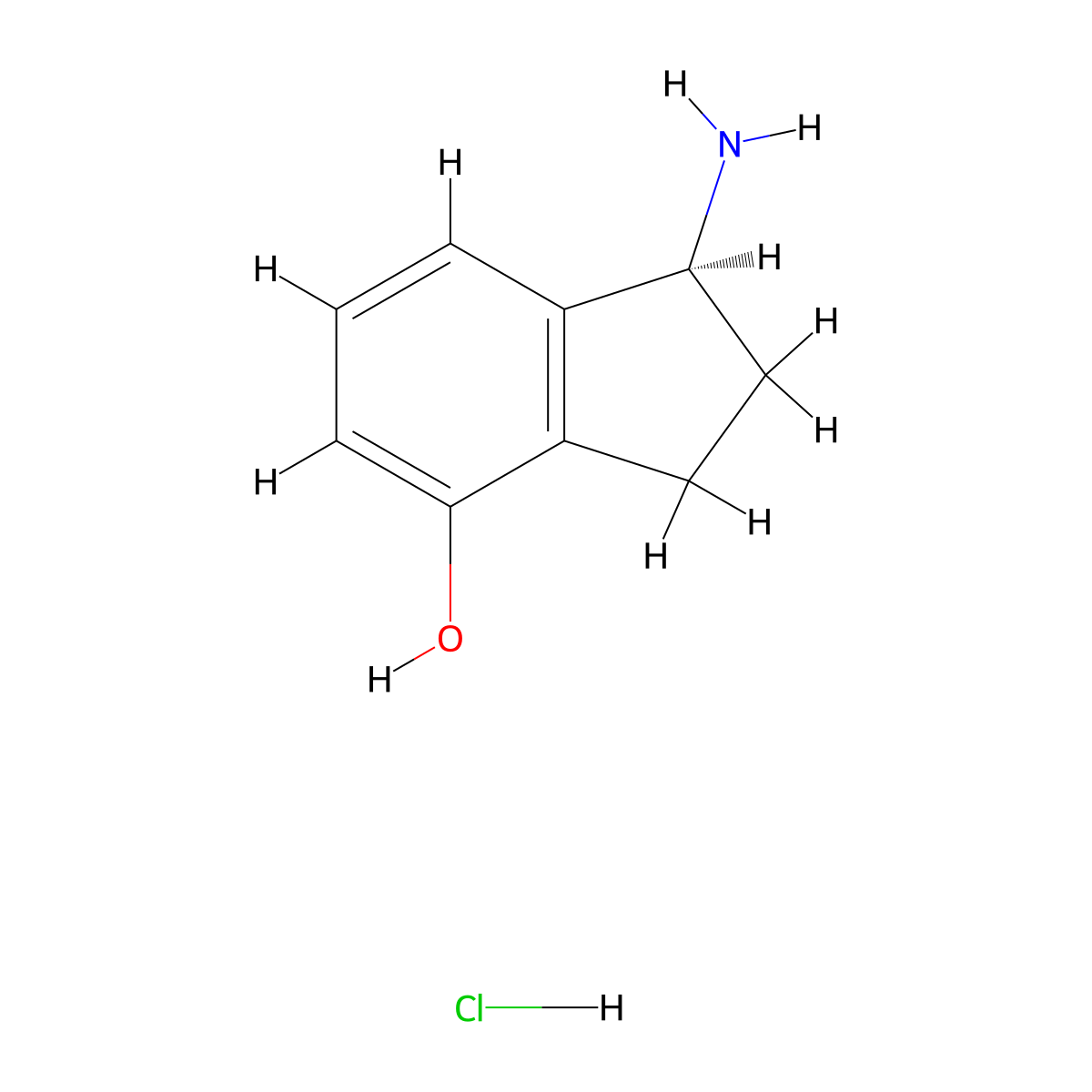 (S)-1-Amino-indan-4-ol hydrochloride molecular structure, CAS 2097073-09-9