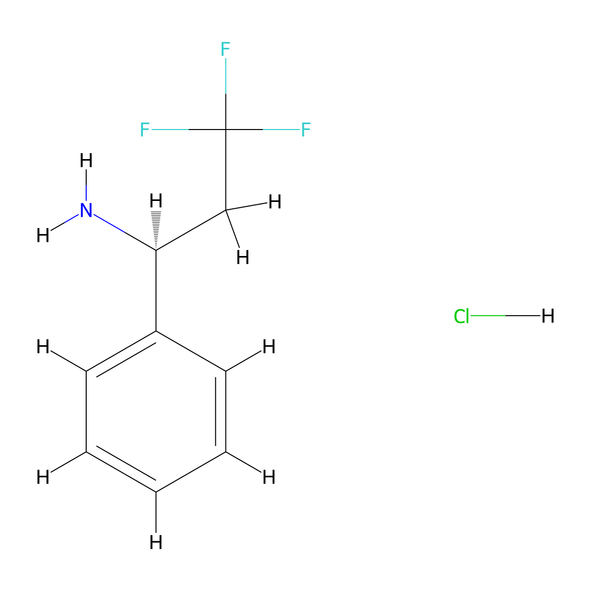 (S)-3,3,3-Trifluoro-1-phenyl-propylamine hydrochloride molecular structure, CAS 2097073-10-2