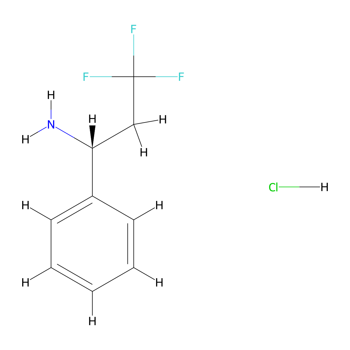 (R)-3,3,3-Trifluoro-1-phenyl-propylamine hydrochloride molecular structure, CAS 2097073-13-5