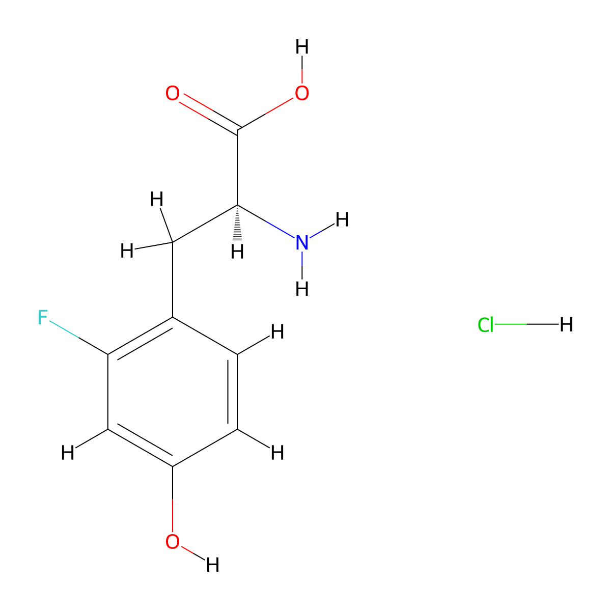 2-Fluoro-L-tyrosine hydrochloride molecular structure, CAS 2097073-16-8