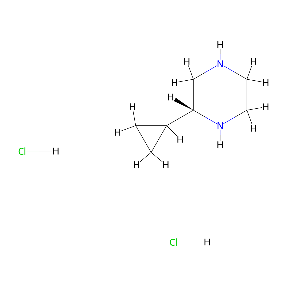 (R)-2-Cyclopropyl-piperazine dihydrochloride molecular structure, CAS 2097073-20-4