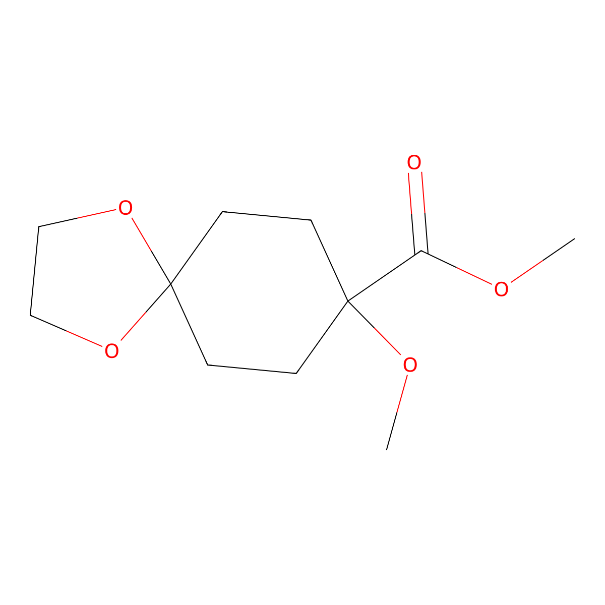 Methyl 8-Methoxy-1,4-dioxaspiro[4.5]decane-8-carboxylate molecular structure, CAS 2097133-36-1