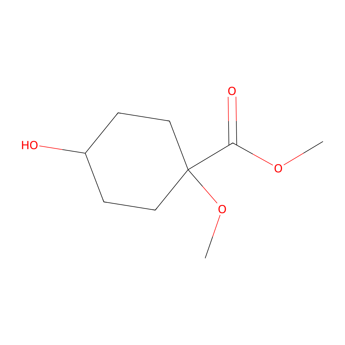 Methyl 4-Hydroxy-1-methoxycyclohexanecarboxylate molecular structure, CAS 2097133-42-9