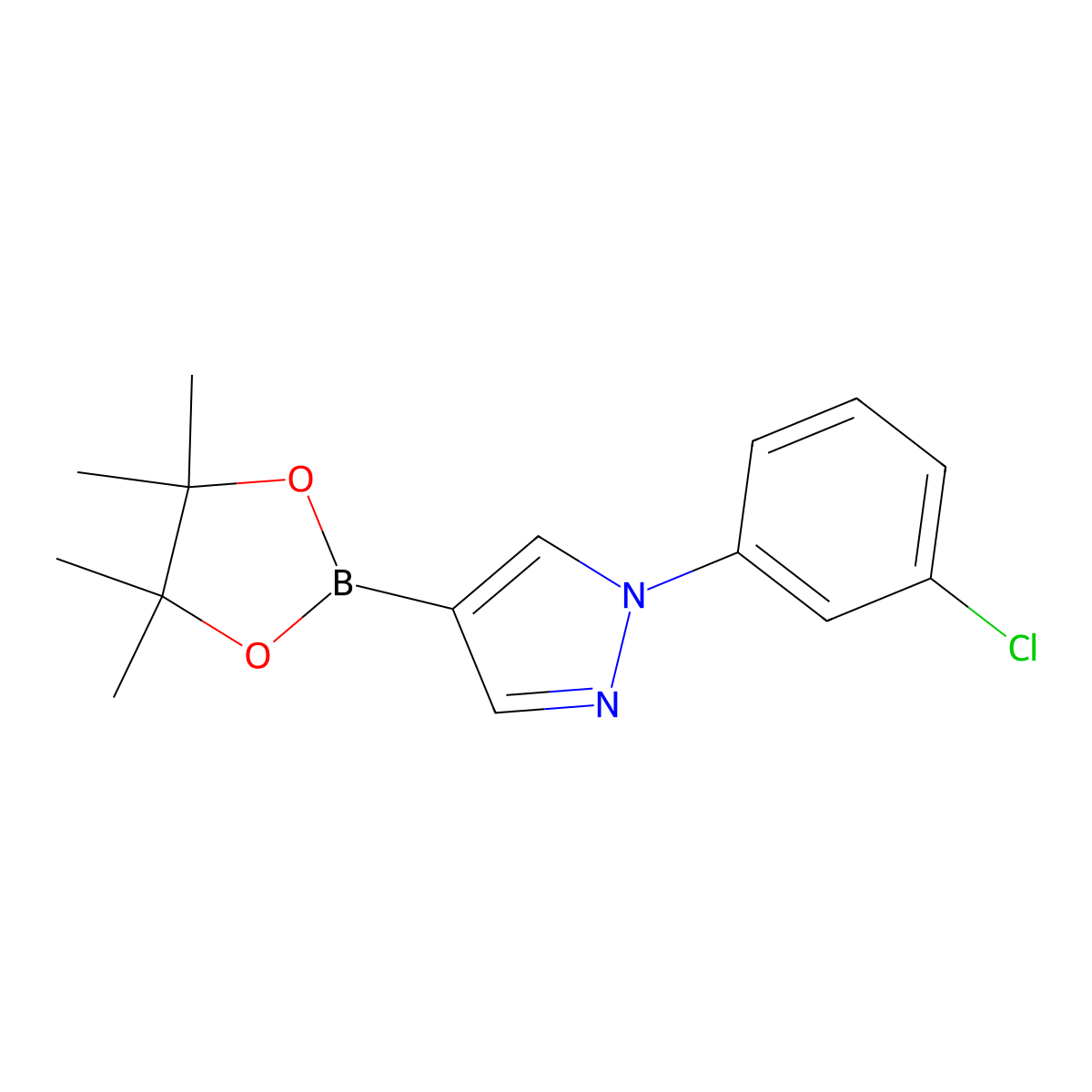 1-(3-Chlorophenyl)-1H-pyrazole-4-boronic acid pinacol ester molecular structure, CAS 2097147-48-1