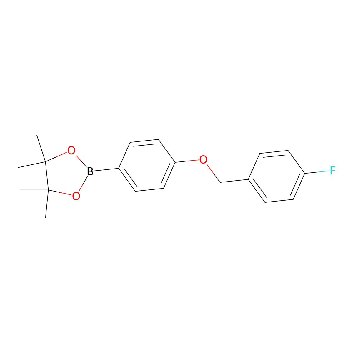 2-(4-((4-Fluorobenzyl)oxy)phenyl)-4,4,5,5-tetramethyl-1,3,2-dioxaborolane molecular structure, CAS 2097168-79-9