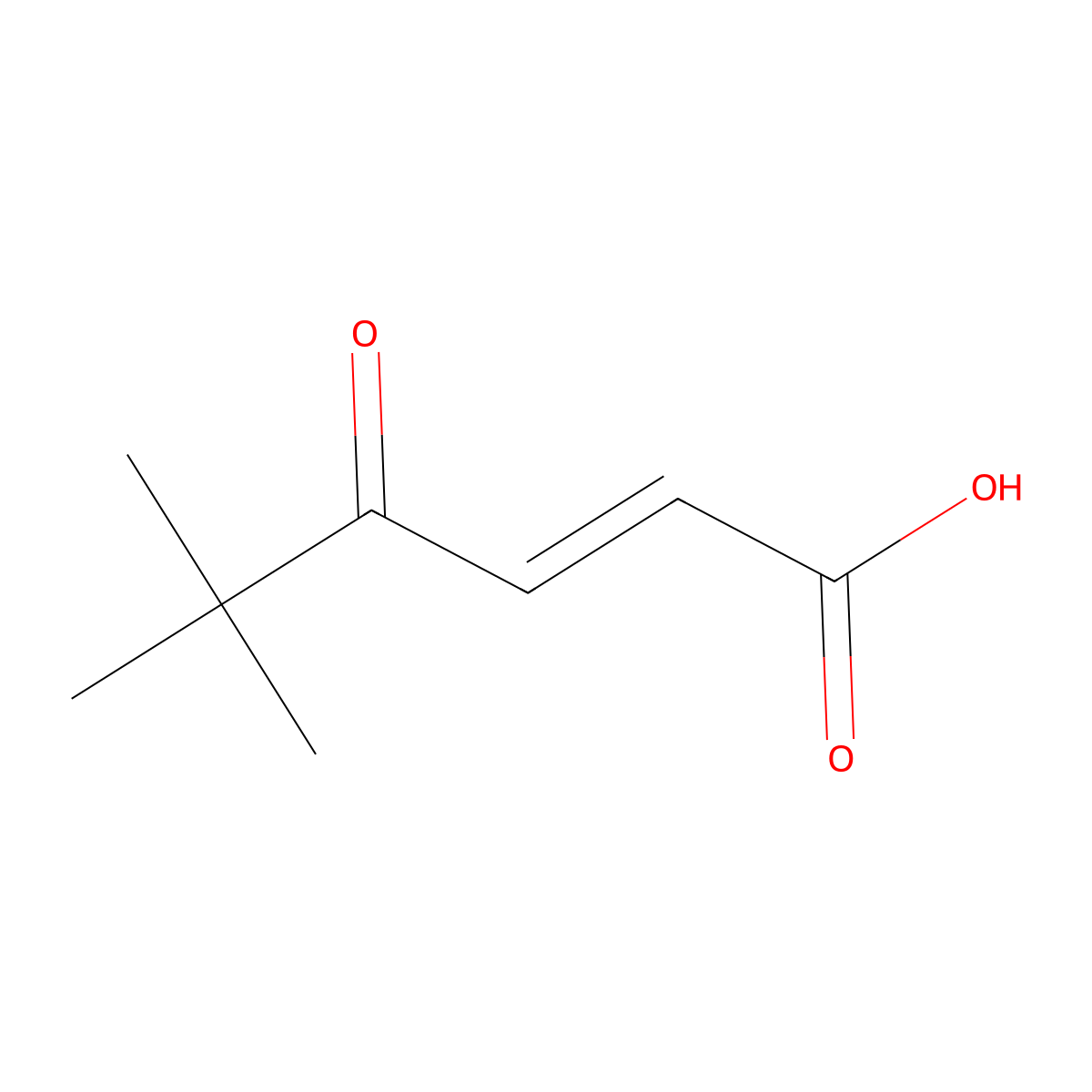 2-Hexenoic acid, 5,5-dimethyl-4-oxo-, (2E)- molecular structure, CAS 20972-41-2
