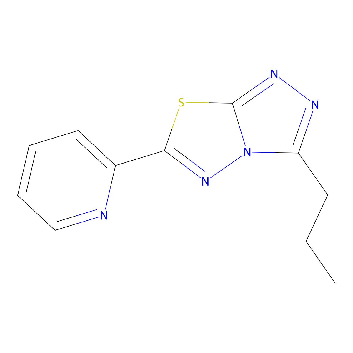 3-Propyl-6-pyridin-2-yl-[1,2,4]triazolo[3,4-b][1,3,4]thiadiazole molecular structure, CAS 209726-63-6
