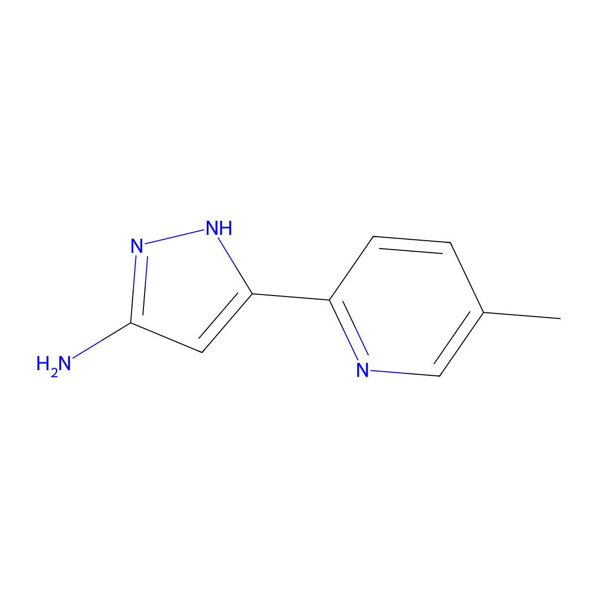 5-(5-methylpyridin-2-yl)-1H-pyrazol-3-amine molecular structure, CAS 209727-62-8