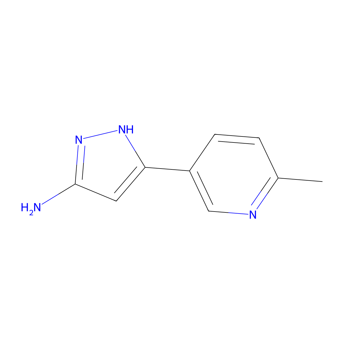 5-(6-methylpyridin-3-yl)-1H-pyrazol-3-amine molecular structure, CAS 209727-63-9