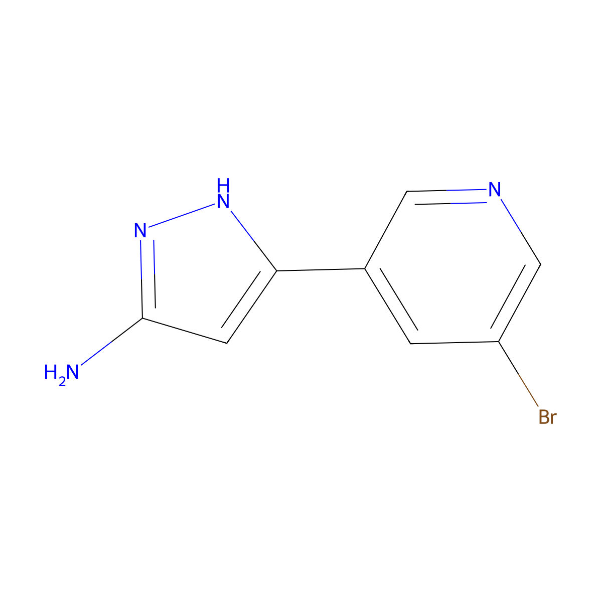 3-Amino-5-(5-bromo-3-pyridyl)pyrazole molecular structure, CAS 209727-65-1