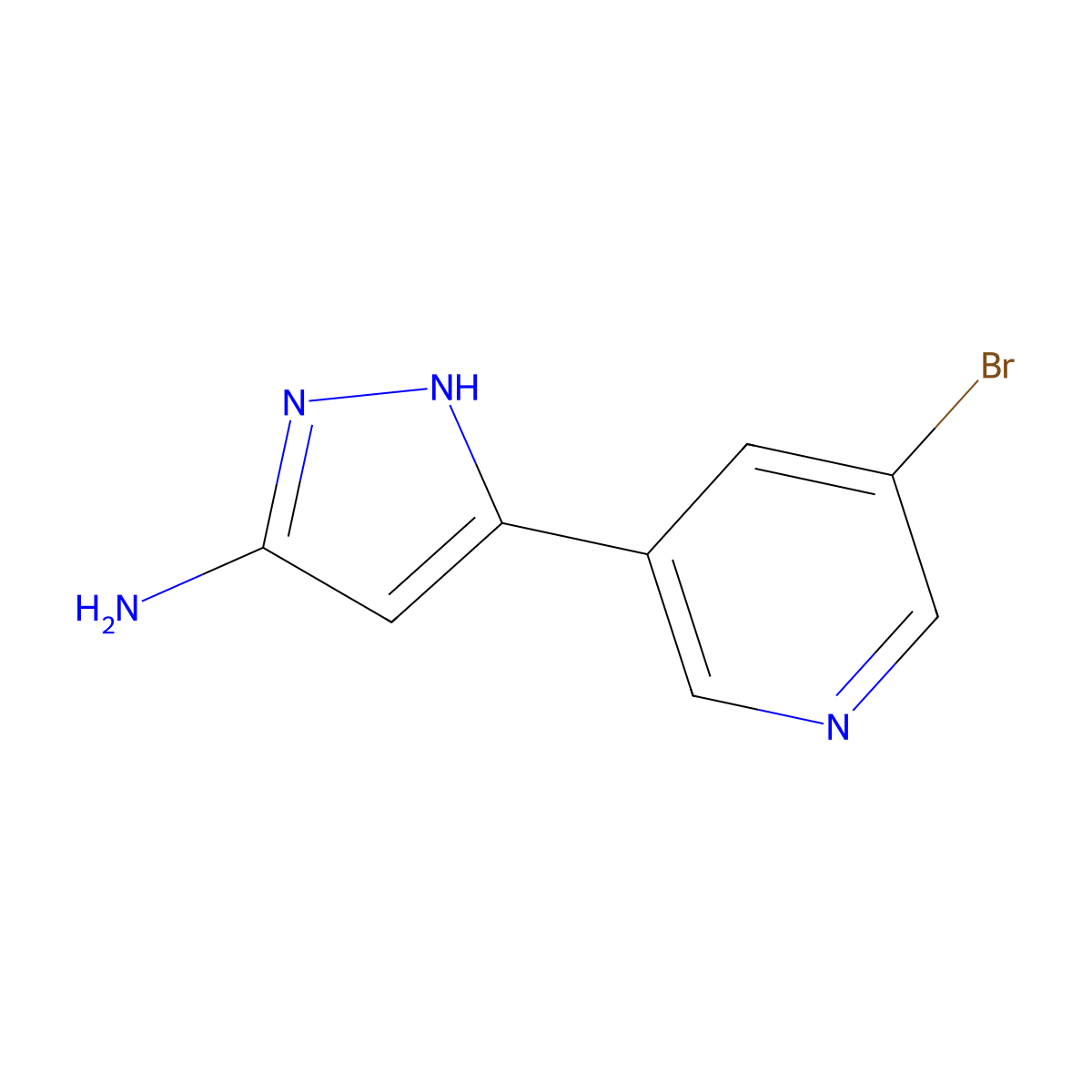 3-Amino-5-(5-bromo-3-pyridyl)pyrazole molecular structure, CAS 209727-65-1