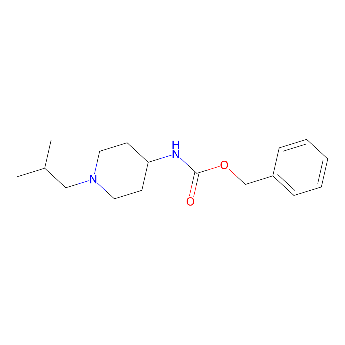 benzyl N-[1-(2-methylpropyl)piperidin-4-yl]carbamate molecular structure, CAS 2097294-45-4