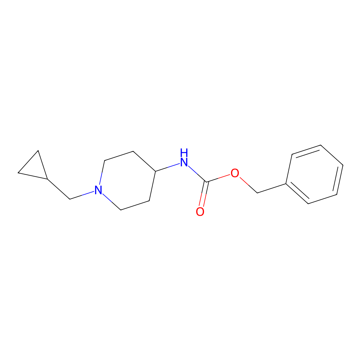 benzyl N-[1-(cyclopropylmethyl)piperidin-4-yl]carbamate molecular structure, CAS 2097294-51-2