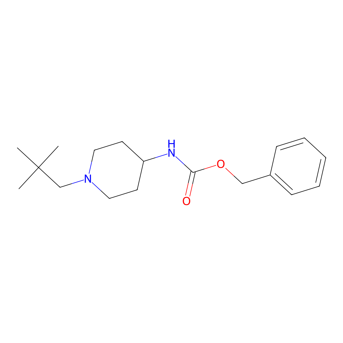 benzyl N-[1-(2,2-dimethylpropyl)piperidin-4-yl]carbamate molecular structure, CAS 2097294-55-6