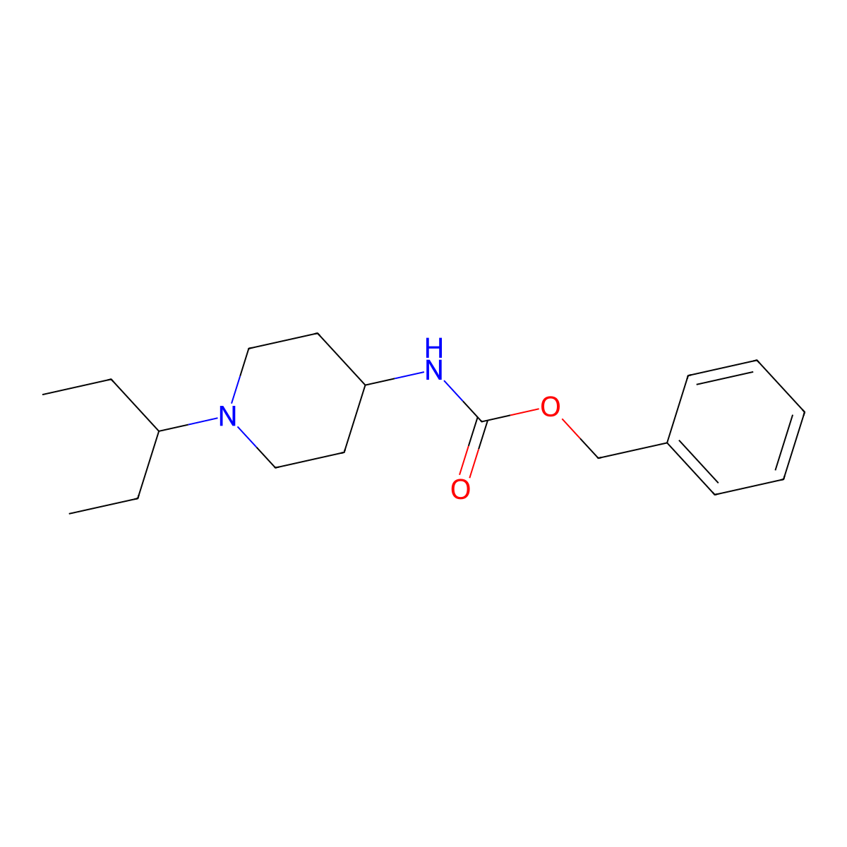 benzyl N-[1-(pentan-3-yl)piperidin-4-yl]carbamate molecular structure, CAS 2097294-58-9