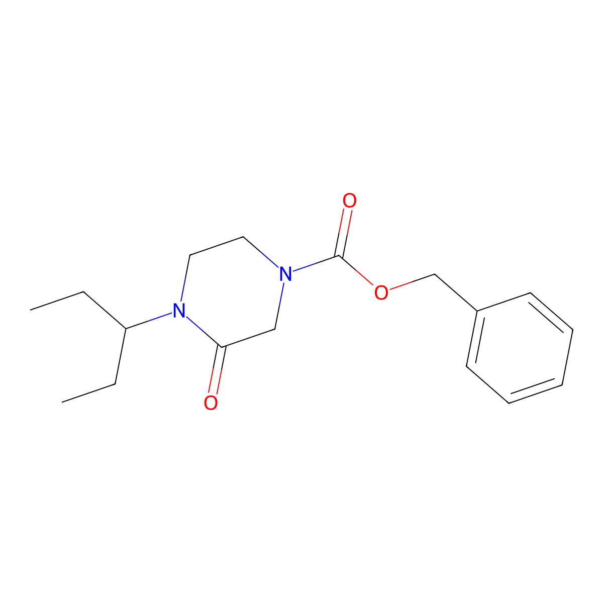 Benzyl 3-oxo-4-(pentan-3-yl)piperazine-1-carboxylate molecular structure, CAS 2097294-98-7