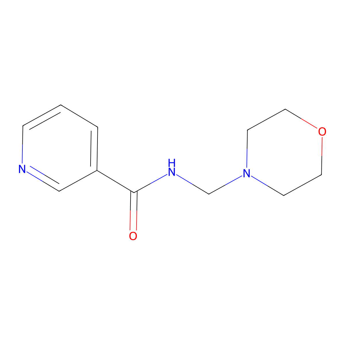 Nicotinamide, N-(morpholinomethyl)- molecular structure, CAS 20973-55-1