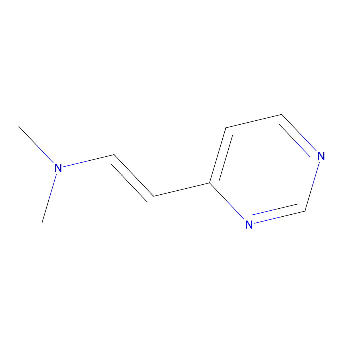 Ethenamine, N,N-dimethyl-2-(4-pyrimidinyl)- molecular structure, CAS 20973-86-8