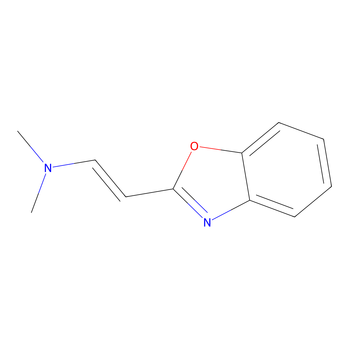2-(1,3-benzoxazol-2-yl)-N,N-dimethylethenamine molecular structure, CAS 20973-87-9