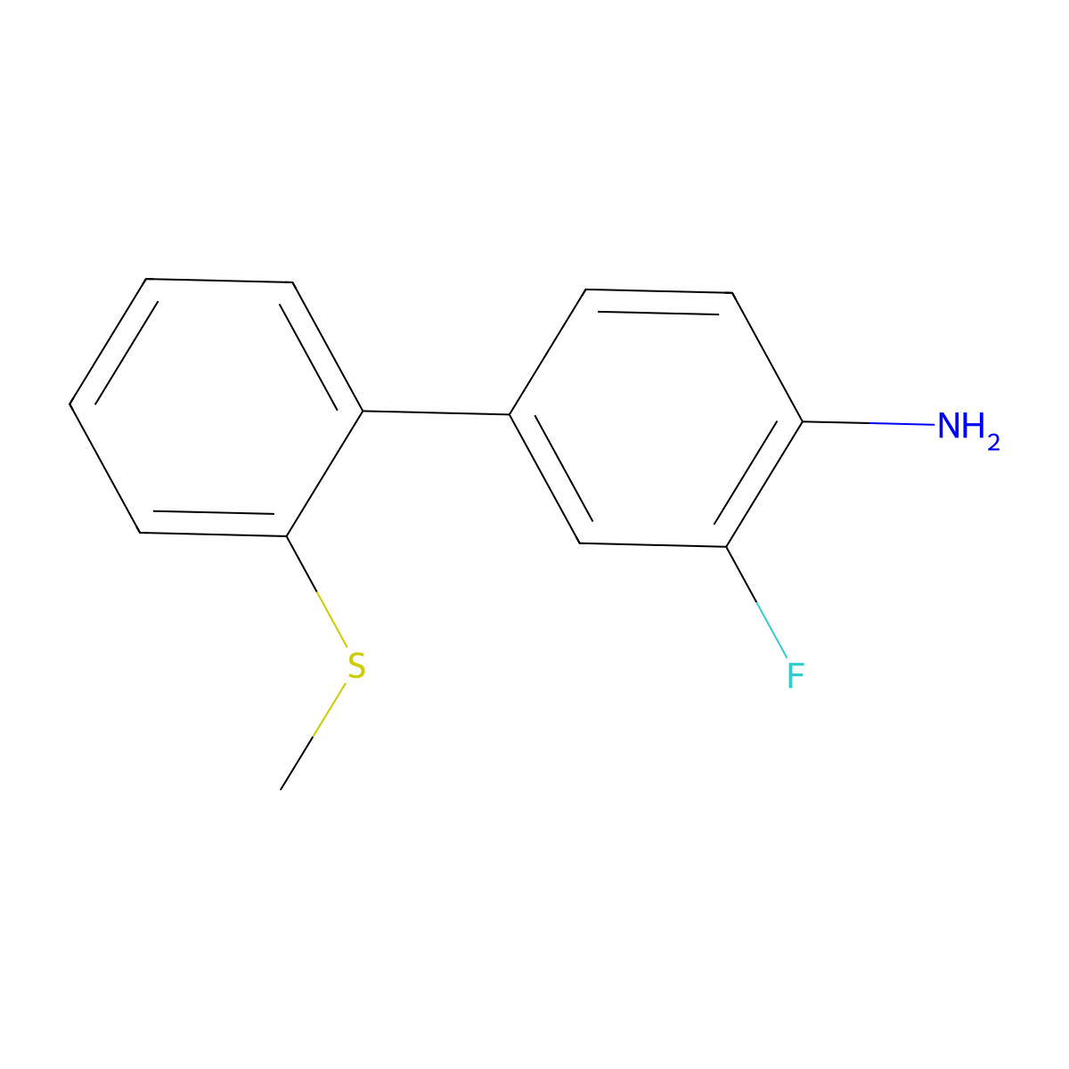 3-Fluoro-2'-(methylsulfanyl)[1,1'-biphenyl]-4-amine molecular structure, CAS 209732-08-1
