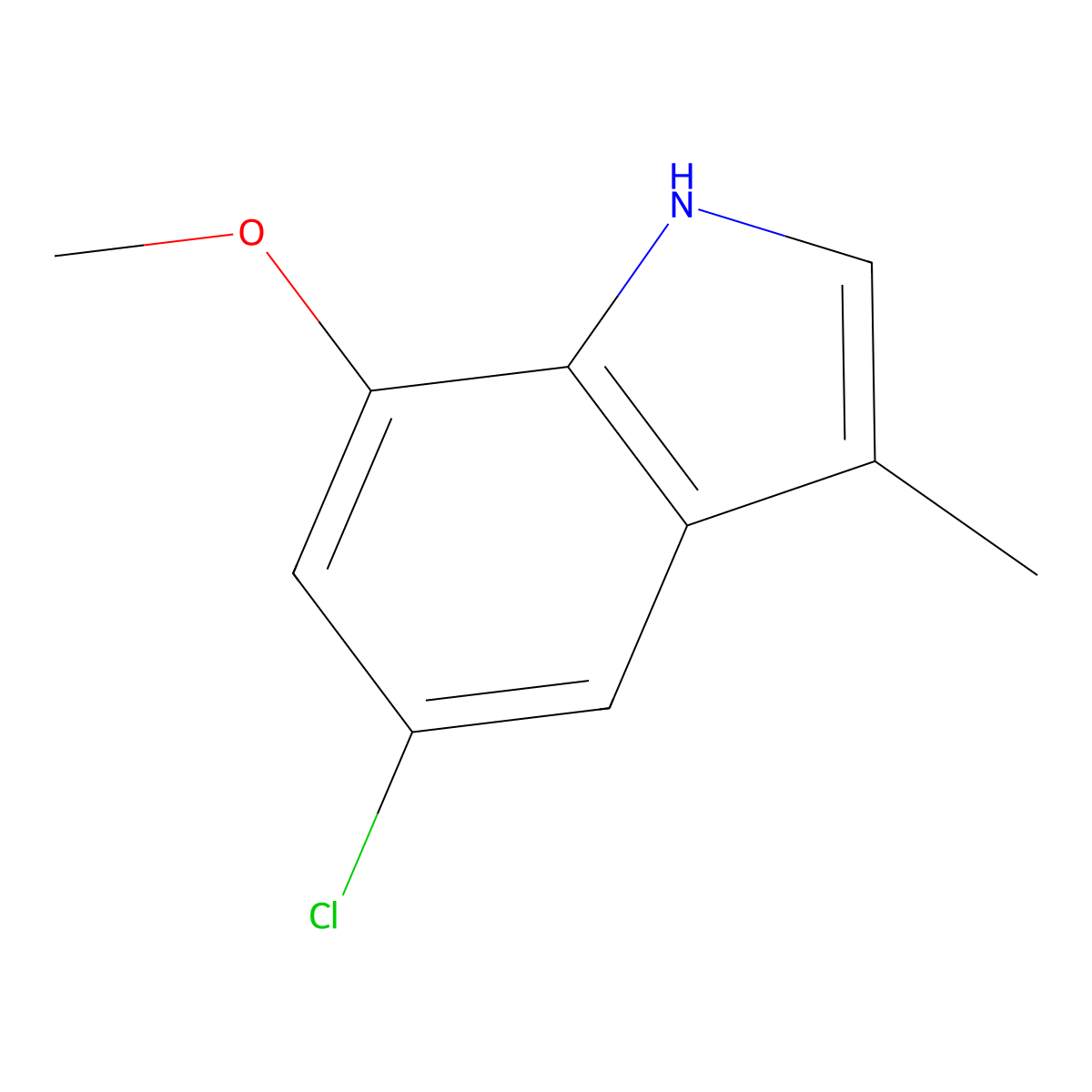 5-Chloro-7-methoxy-3-methyl-1H-indole molecular structure, CAS 2097333-33-8