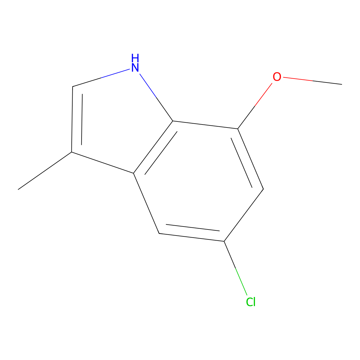 5-Chloro-7-methoxy-3-methyl-1H-indole molecular structure, CAS 2097333-33-8