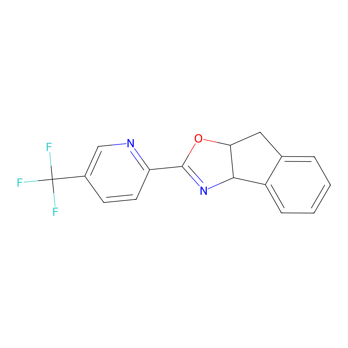 (3AR,8aS)-2-(5-(trifluoromethyl)pyridin-2-yl)-3a,8a-dihydro-8H-indeno[1,2-d]oxazole molecular structure, CAS 2097333-76-9