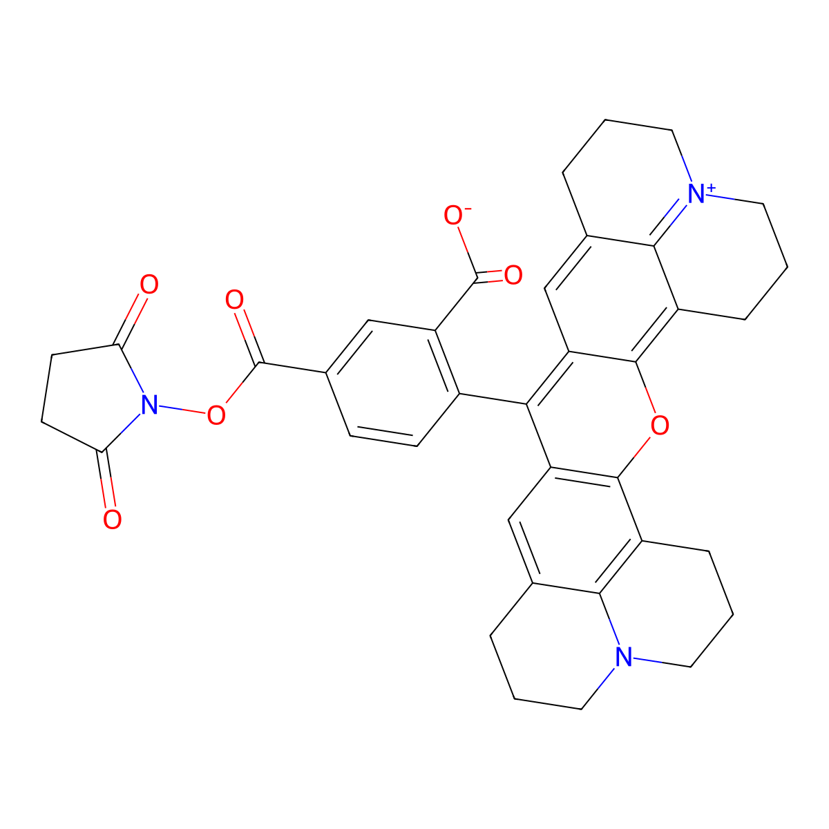 5-Carboxy-X-rhodamine N-succinimidyl ester molecular structure, CAS 209734-74-7