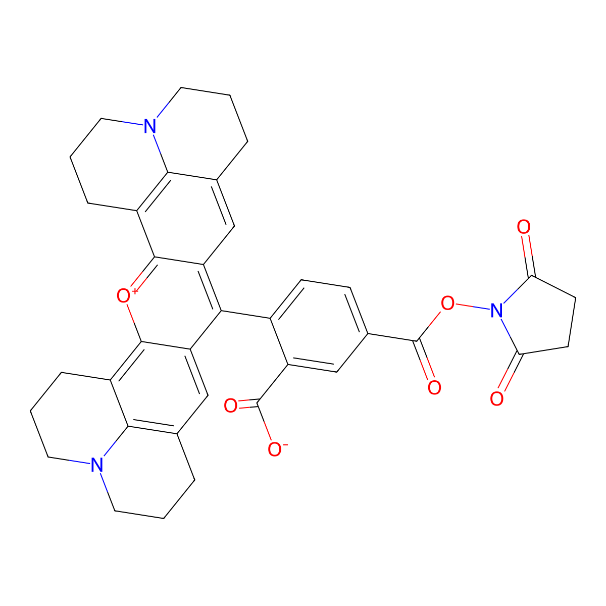 5-Carboxy-X-rhodamine N-succinimidyl ester molecular structure, CAS 209734-74-7