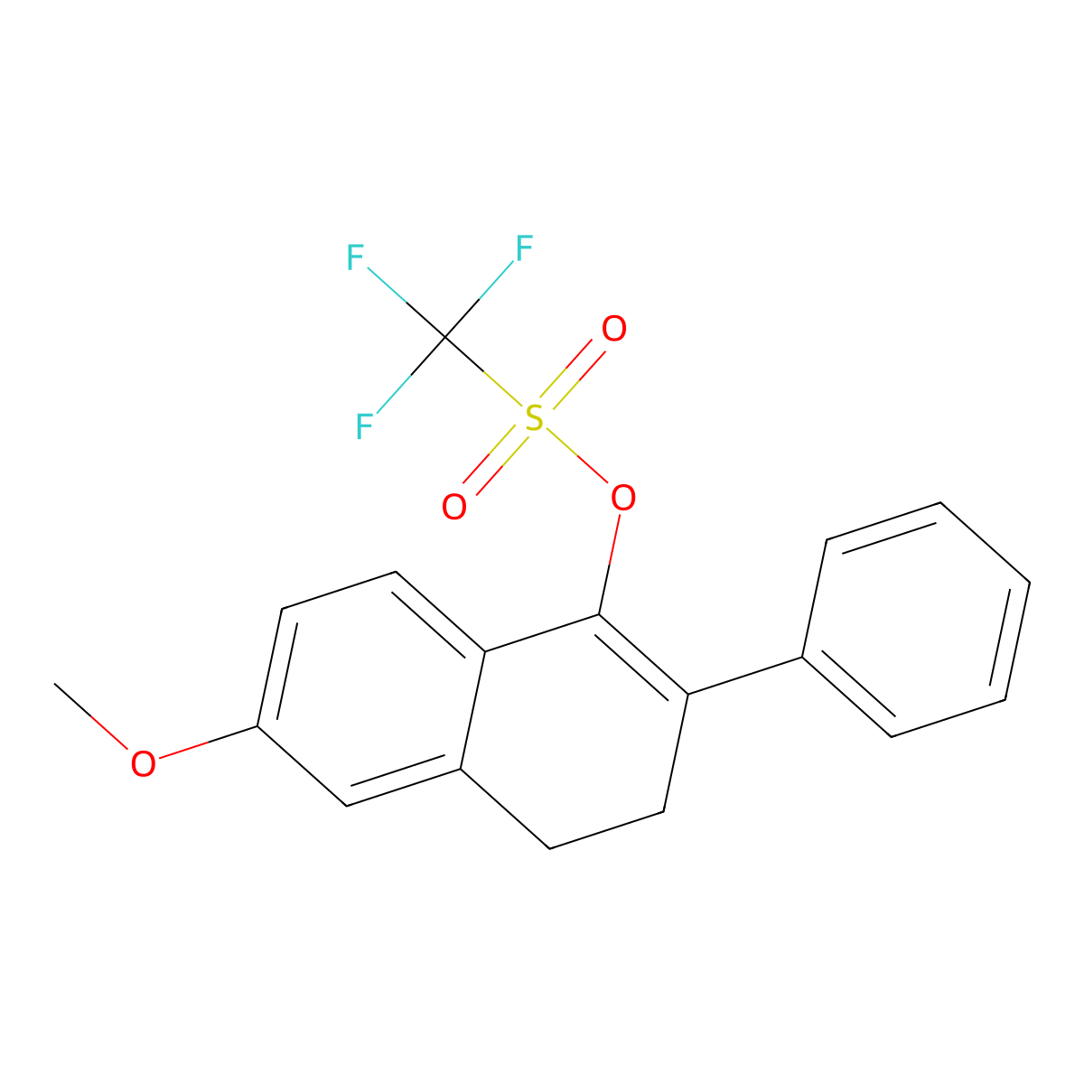 6-Methoxy-2-phenyl-3,4-dihydronaphthalen-1-yl trifluoromethanesulfonate molecular structure, CAS 2097341-76-7
