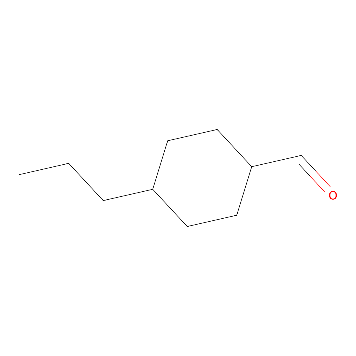 4-Propylcyclohexanecarboxaldehyde molecular structure, CAS 209735-40-0