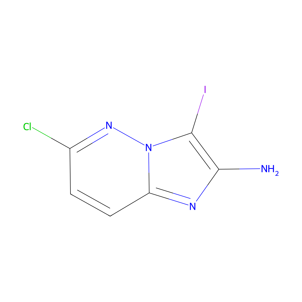 6-Chloro-3-iodo-imidazo[1,2-B]pyridazin-2-amine molecular structure, CAS 2097358-10-4